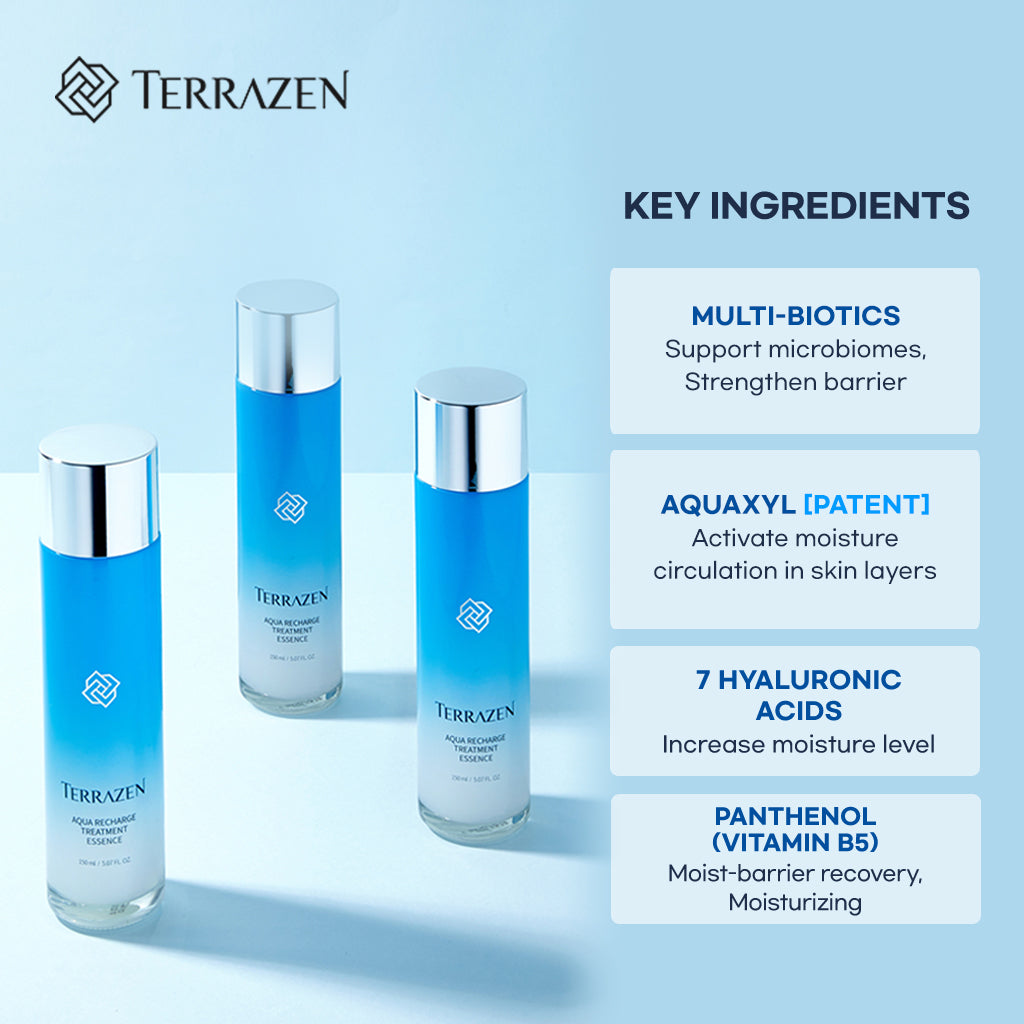 (Exp 08/25) Terrazen Aqua Recharge Treatment Essence 30ml/150ml - Boosting Moisturizing Treatment for Dry, Dehydrated Skin - Bloom Concept