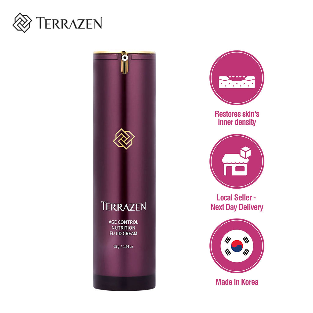 (Exp 06/25) Terrazen Age Control Nutrition Fluid Cream 15ml/55g - Soft, Restorative Cream that Boosts Inner Density and Creates a Smooth, Radiant Complexion - Bloom Concept