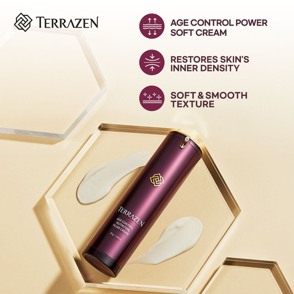 (Exp 06/25) Terrazen Age Control Nutrition Fluid Cream 15ml/55g - Soft, Restorative Cream that Boosts Inner Density and Creates a Smooth, Radiant Complexion - Bloom Concept