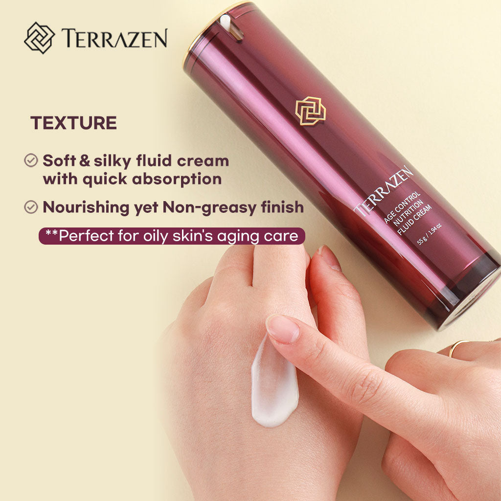 (Exp 06/25) Terrazen Age Control Nutrition Fluid Cream 15ml/55g - Soft, Restorative Cream that Boosts Inner Density and Creates a Smooth, Radiant Complexion - Bloom Concept