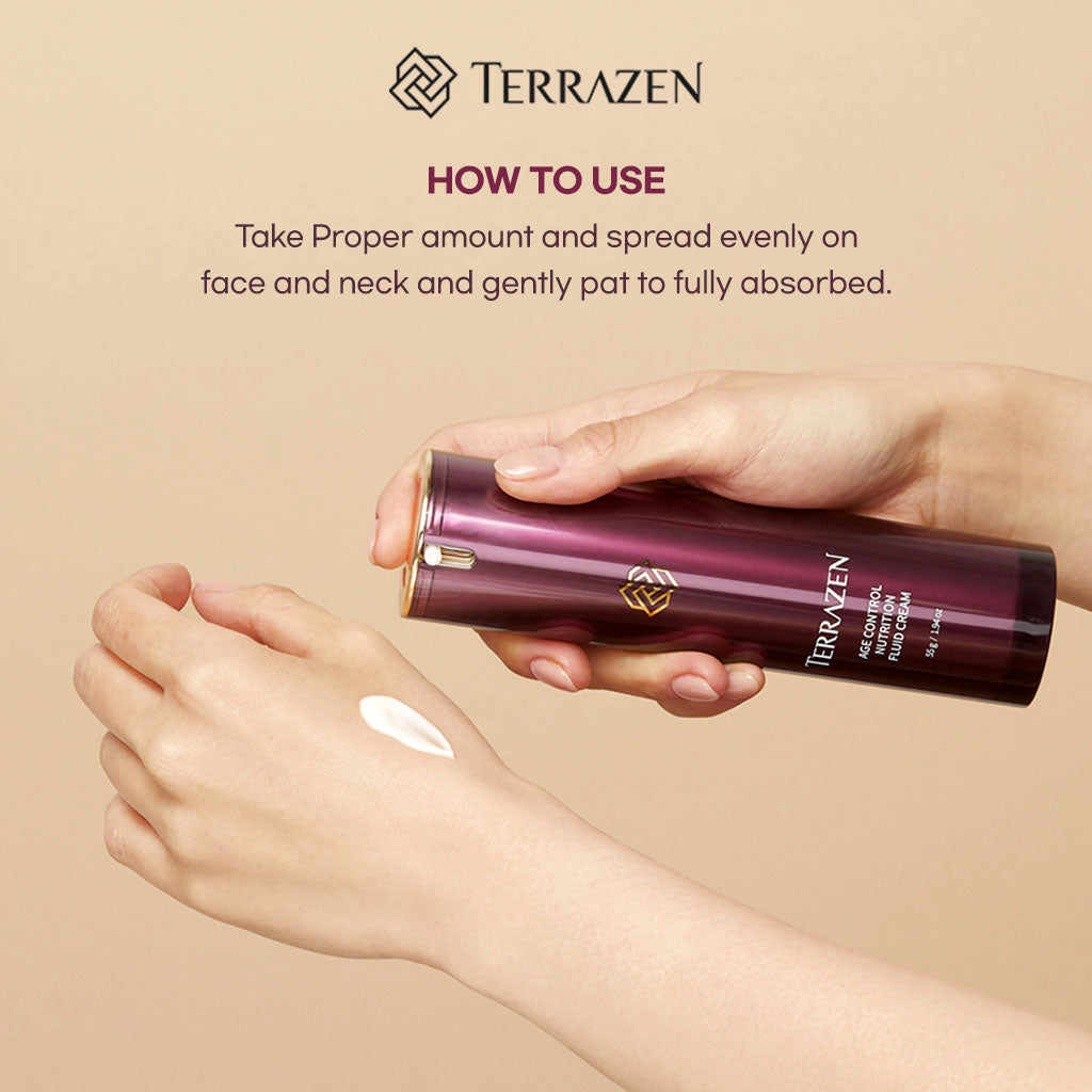(Exp 06/25) Terrazen Age Control Nutrition Fluid Cream 15ml/55g - Soft, Restorative Cream that Boosts Inner Density and Creates a Smooth, Radiant Complexion - Bloom Concept