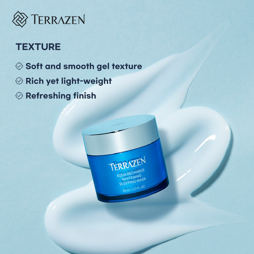 (Exp 08/25) Terrazen Aqua Recharge Whitening Sleeping Mask 80ml - Overnight Rejuvenation for Brighter, More Hydrated Skin - Bloom Concept