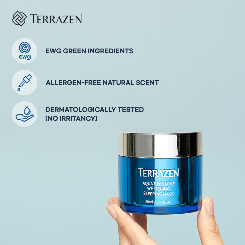 (Exp 08/25) Terrazen Aqua Recharge Whitening Sleeping Mask 80ml - Overnight Rejuvenation for Brighter, More Hydrated Skin - Bloom Concept