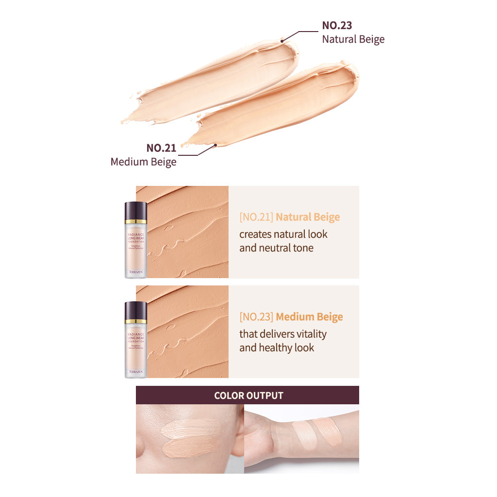 (Exp 09/25) Terrazen Long Wear Foundation 30ml - Weightless, Buildable Coverage for a Flawless, Natural Radiance - Korean Beauty Makeup Must-Have - Bloom Concept