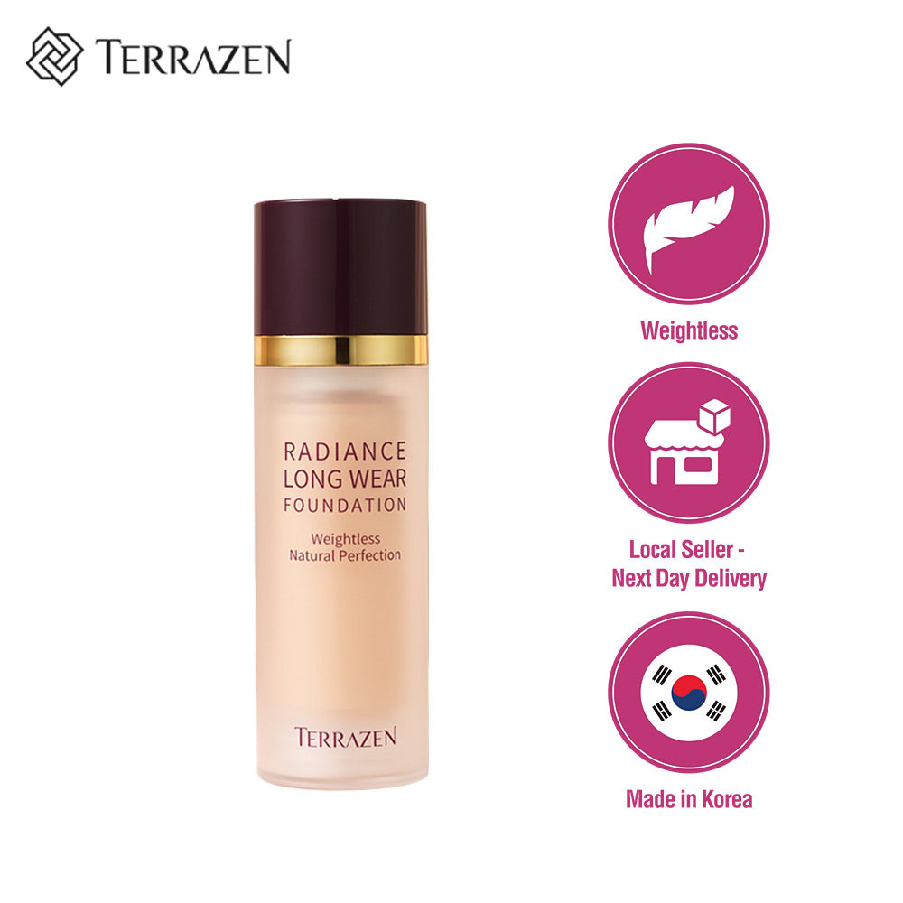 (Exp 09/25) Terrazen Long Wear Foundation 30ml - Weightless, Buildable Coverage for a Flawless, Natural Radiance - Korean Beauty Makeup Must-Have - Bloom Concept