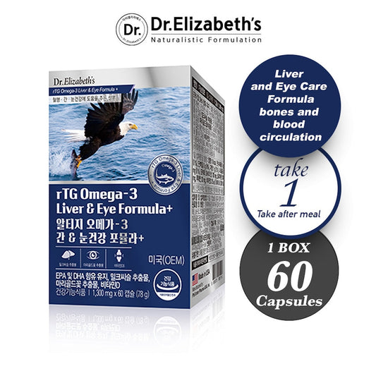 (Best by 07/25) Dr. Elizabeth's rTG Omega-3 Liver & Eye Care Formula+ 1,300mg x 60 Capsules - Bloom Concept