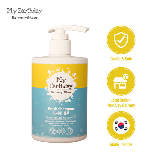 MyEarthday Fresh Shampoo 300ml - formulated for Baby & Kids, Hypoallergenic, Soothing & Moisturizing - Bloom Concept