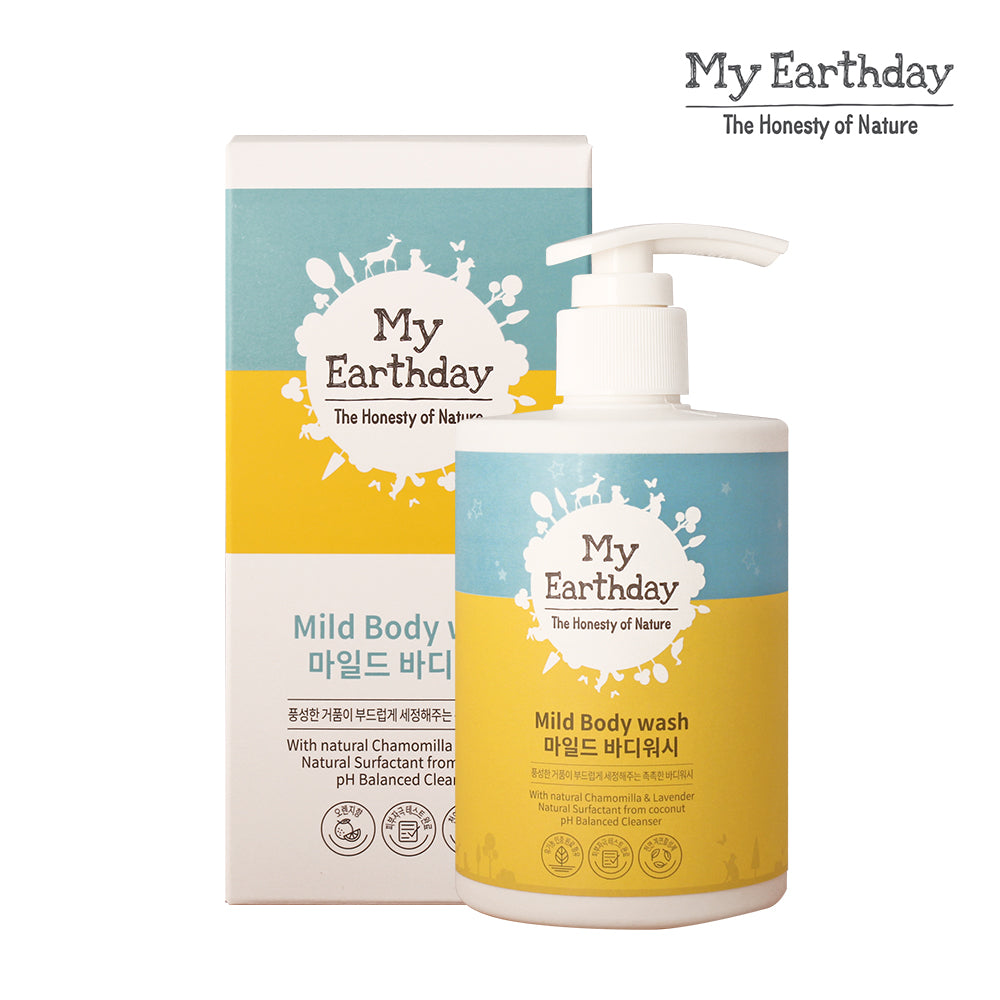 MyEarthday Mild Body Wash 300ml - formulated for Baby & Kids, Hypoallergenic, Soothing & Moisturizing - Bloom Concept