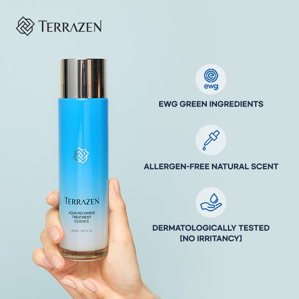 (Exp 08/25) Terrazen Aqua Recharge Treatment Essence 30ml/150ml - Boosting Moisturizing Treatment for Dry, Dehydrated Skin - Bloom Concept