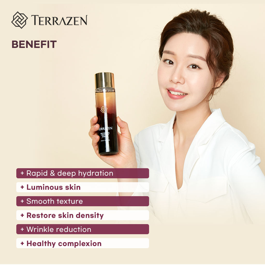 (Exp 06/25) Terrazen Age Control Treatment Essence 30ml/150ml - A Multi-purpose Formula for Bouncy, Luminous Skin Anti-aging, Firming, Brightening, Elasticity, and Luminous Skin in One Bottle - Bloom Concept