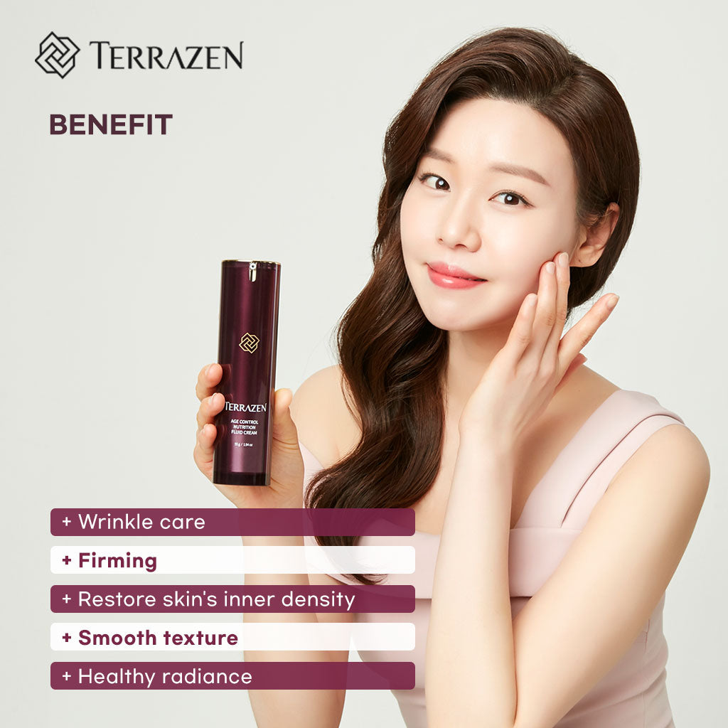 (Exp 06/25) Terrazen Age Control Nutrition Fluid Cream 15ml/55g - Soft, Restorative Cream that Boosts Inner Density and Creates a Smooth, Radiant Complexion - Bloom Concept