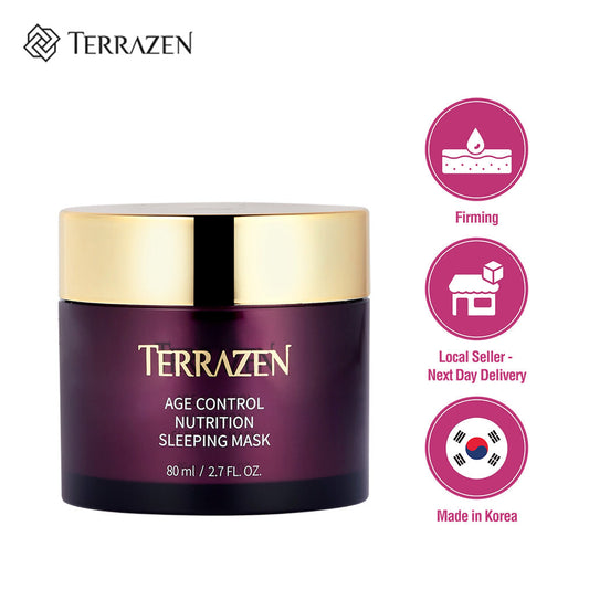 (Exp 06/25) Terrazen Age Control Nutrition Sleeping Mask 80ml - with PHA, Peptide, Squalane - Firming, Hydrating, Glowing, Overnight Face Mask - Bloom Concept