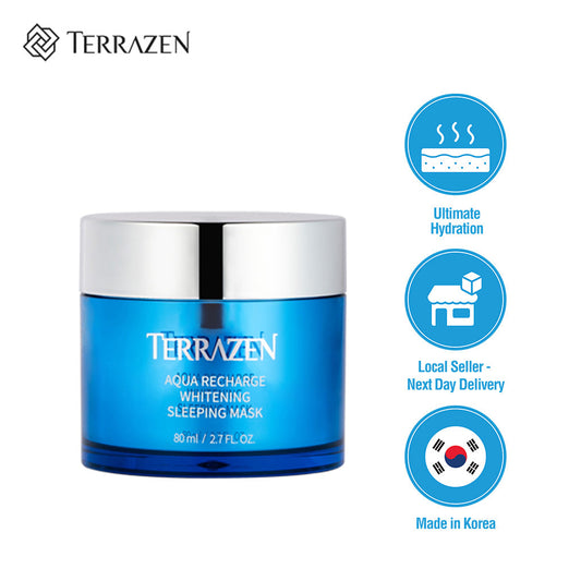 (Exp 08/25) Terrazen Aqua Recharge Whitening Sleeping Mask 80ml - Overnight Rejuvenation for Brighter, More Hydrated Skin - Bloom Concept